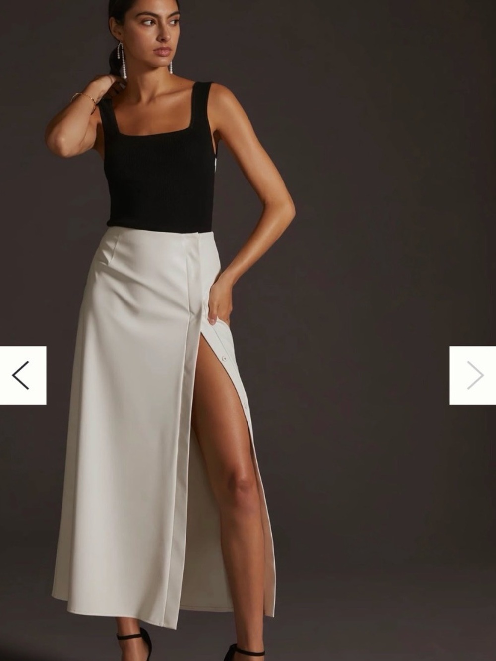Anthropologie Black & White Backless Midi Dress with Bow - Picture 3 of 6